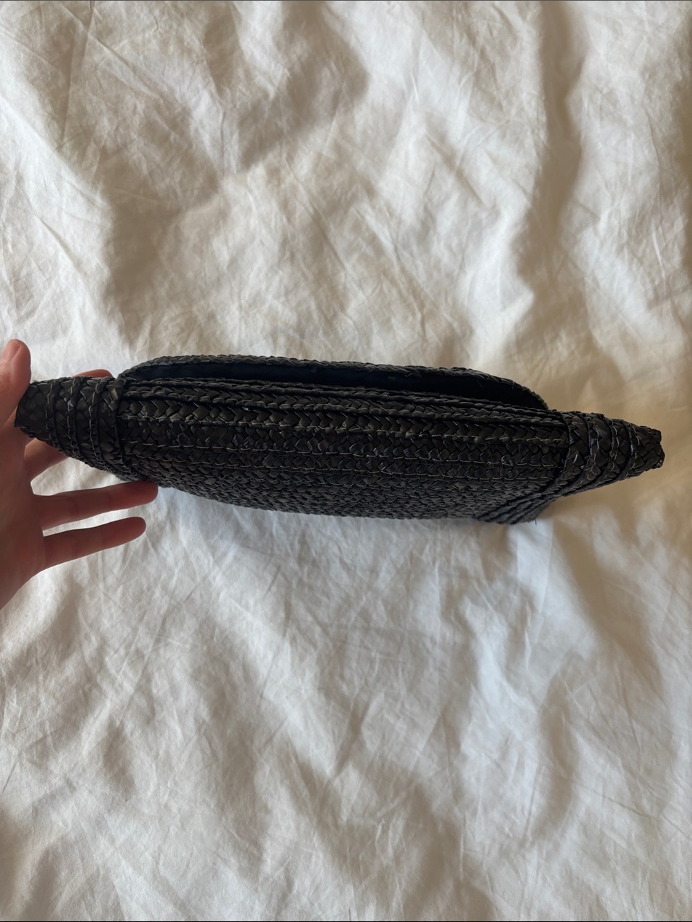 Black Raffie Envelope Clutch with Magnetic Closure - Picture 7 of 7